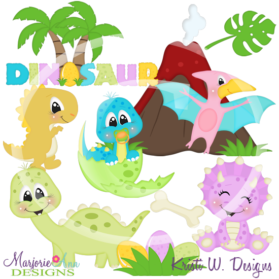 Baby Dinosaurs SVG Cutting Files/Paper Piecing +Clipart - Click Image to Close
